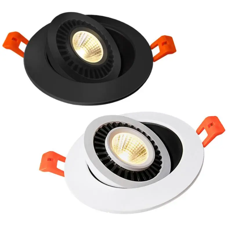 

Round Recessed Downlight 360 Angle Adjustable LED COB Black/White 5W 7W 10W 12W 15W 18W LED Ceiling Spotlight Indoor Lighting