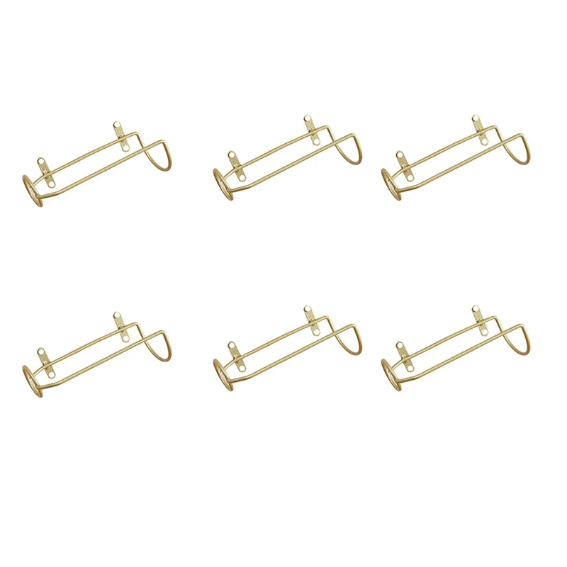 

6Pcs Wrought Iron Simple Wine Rack Wall Hanging Wine Holder with Screw Bottle Display Stand Bar Accessory Bar Tools