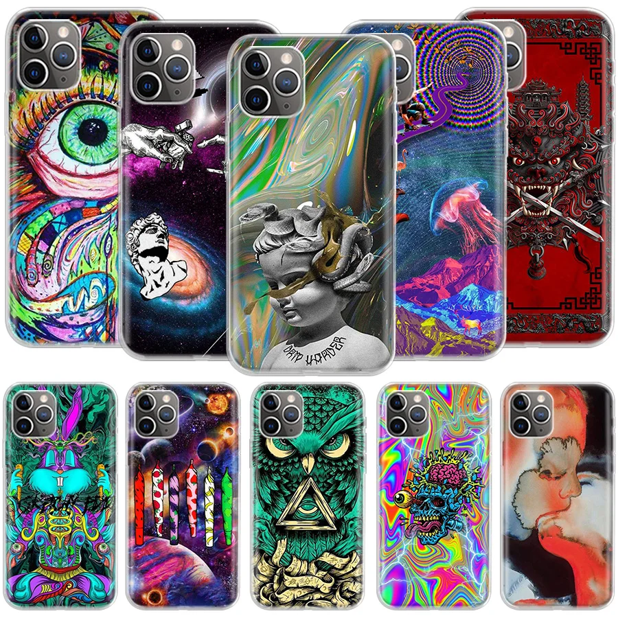 

Colourful Psychedelic Trippy Art lPhone For Apple Iphone 13 14 Pro Max 12 Mini 11 Case X XS XR 8 Plus 7 6 6S SE 2020 5 5S Cover
