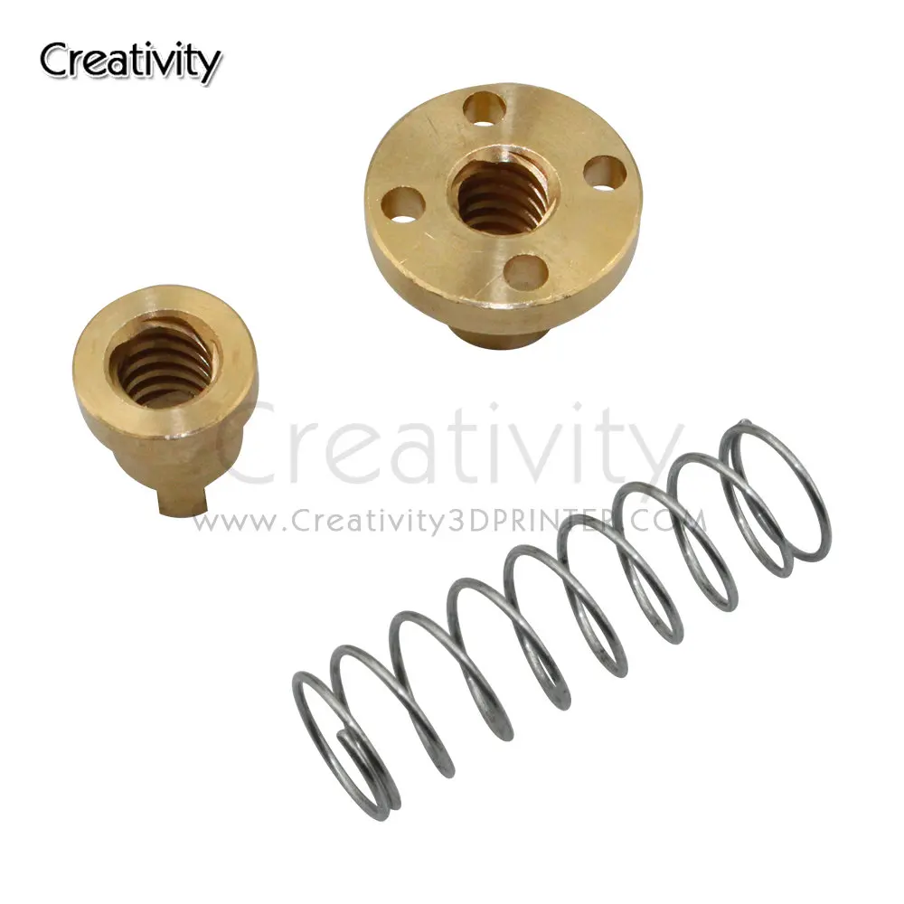 

Creativity T8 Anti Backlash Spring Loaded Nut Elimination Gap Nut for 8mm Acme Threaded Rod Lead Screws DIY CNC