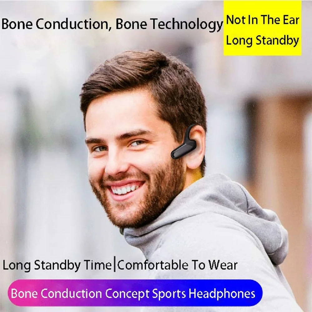 

Pnamarci Brand New Concept Bone Conduction 5.0 Running Sports Waterproof and Sweatproof Wireless Bluetooth Headphones