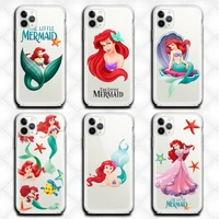 the little mermaid ariel phone case clear for iphone 13 12 11 pro max mini xs 8 7 plus x se 2020 xr cover
