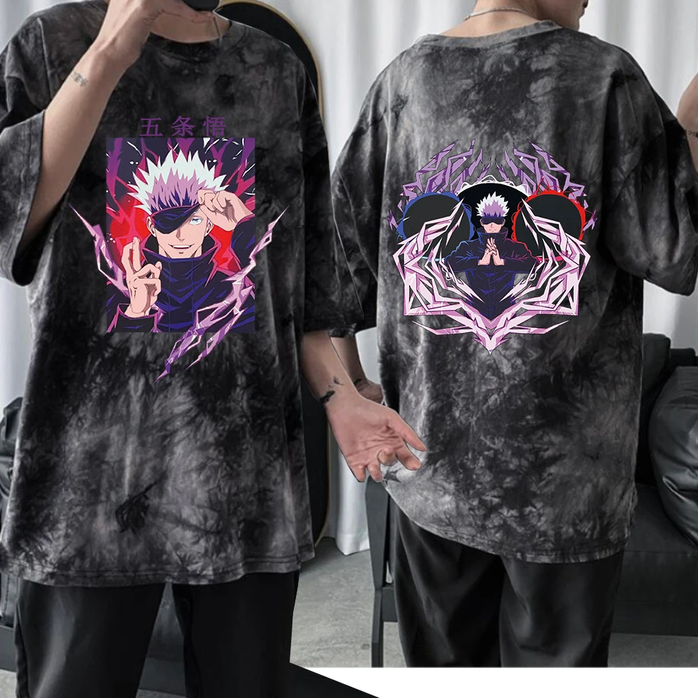 

Лидер продаж 2022, футболка с аниме ююютсу Kaisen Satoru Gojo, модная повседневная футболка в стиле Харадзюку, хип-хоп, топы с коротким рукавом для мужчин и женщин