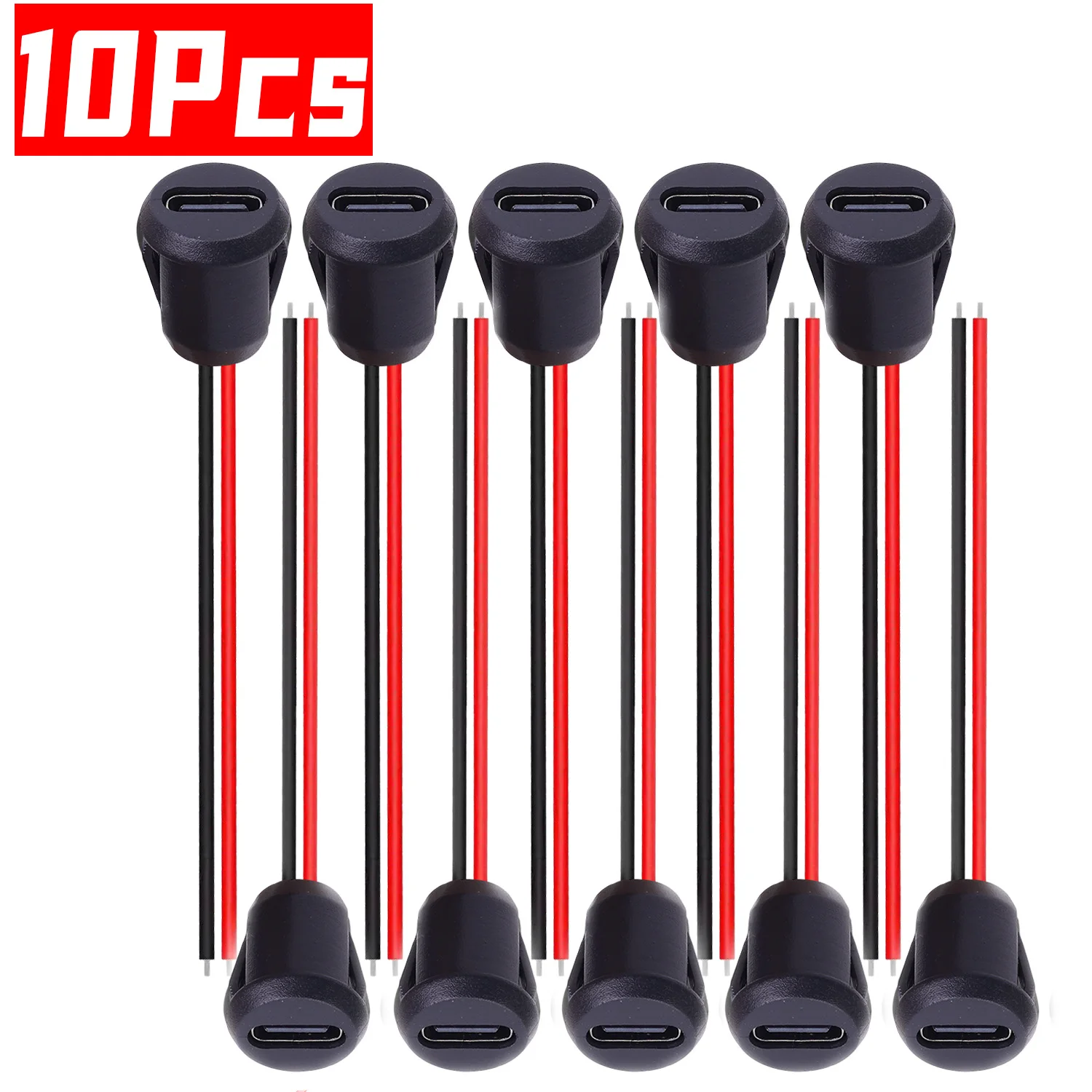 USB Type-C разъем женский водонепроницаемый  PVC