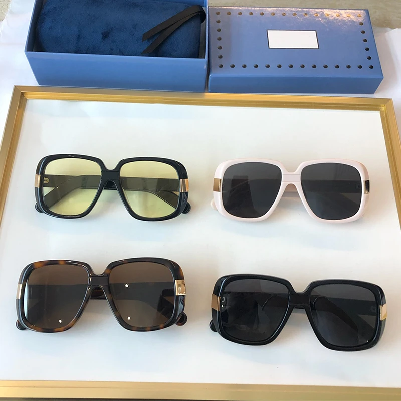 

2022 Fashion Rectangle Acetate Frame Women Sunglasses Classic Brand Design GG0318 Vintage UV 400 Lady Eyeglasses
