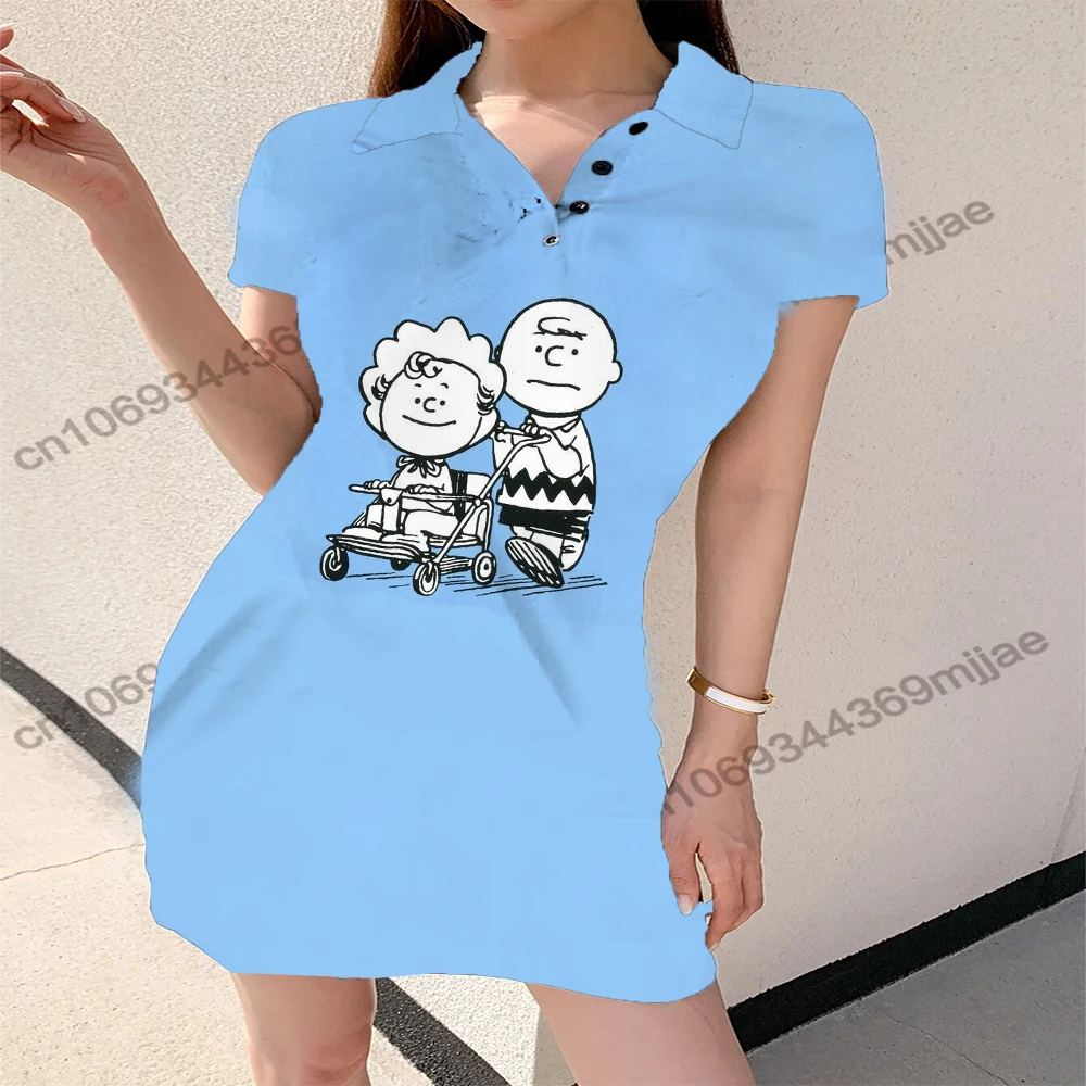 

V-neck POLO Dress Tshirts Woman Graphic T Shirts Womens Clothing Women's -shir T Shirt Y2k Tops Kpop One Pieces Top for Women