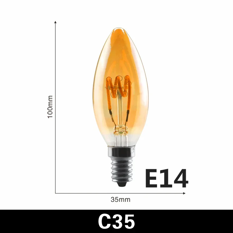 

RXMAX Светодиодная лампа Эдисон тёплый желтый 4Вт E27