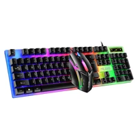 2022 office business usb wired rainbow backlit keyboard mouse combos laptop luminous gaming keyboard computer pc office work