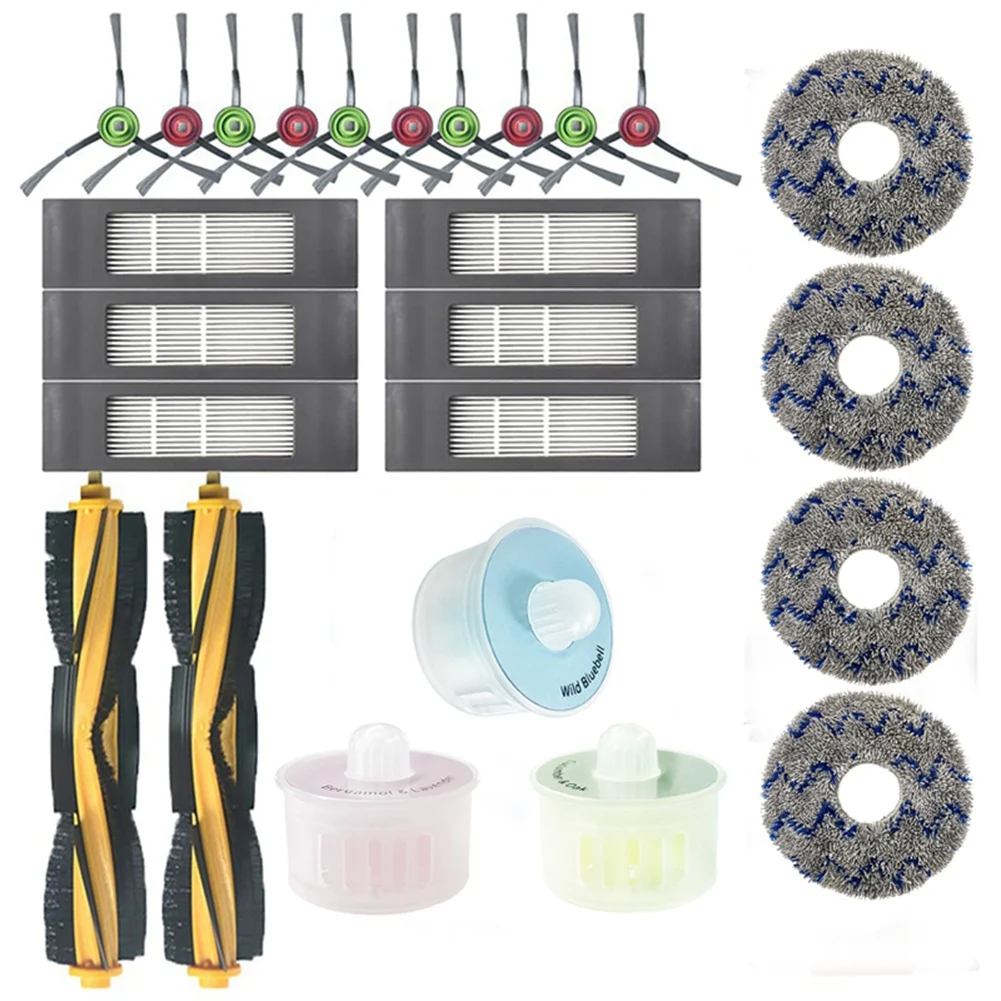 

25Pcs Main Side Brush Filter Mop Cloth for Ecovacs Deebot T10 Turbo Robot Vacuum Cleaner Home Cleaning Parts Replacement