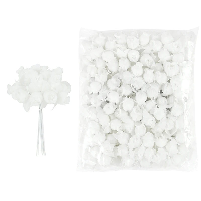 

72/144 шт., искусственные шелковые розы для украшения дома