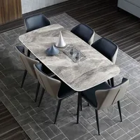 Grey Luxury Dining Table Decor Nordic Big Legs 75cm Space Savers Dining Table Complete Free Shipping Muebles Household Products