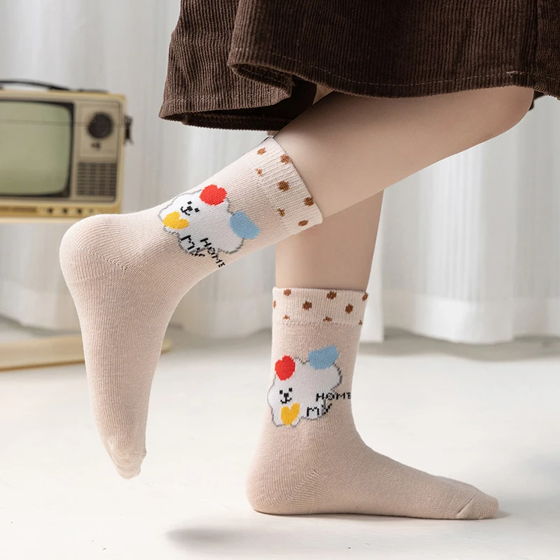 Новые весенние Разноцветные носки из чесаного хлопка три пары Имитация