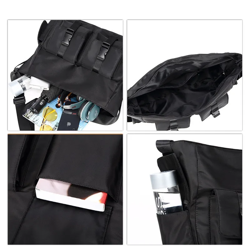 Oxford Men's Single Shoulder Bag Multi Functional Personality Messenger Bag Fashion Men's Crossbody Bag Travel Men's Briefcase