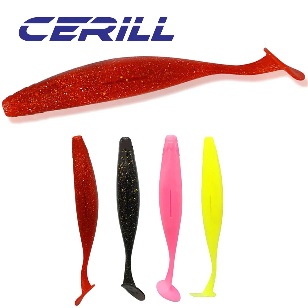 

Cerill 1 PC 120mm 150mm Soft Silicone Bait Shad Pike Bass Realistic T Tail Jigging Wobblers Artificial Fishing Lure Tackle