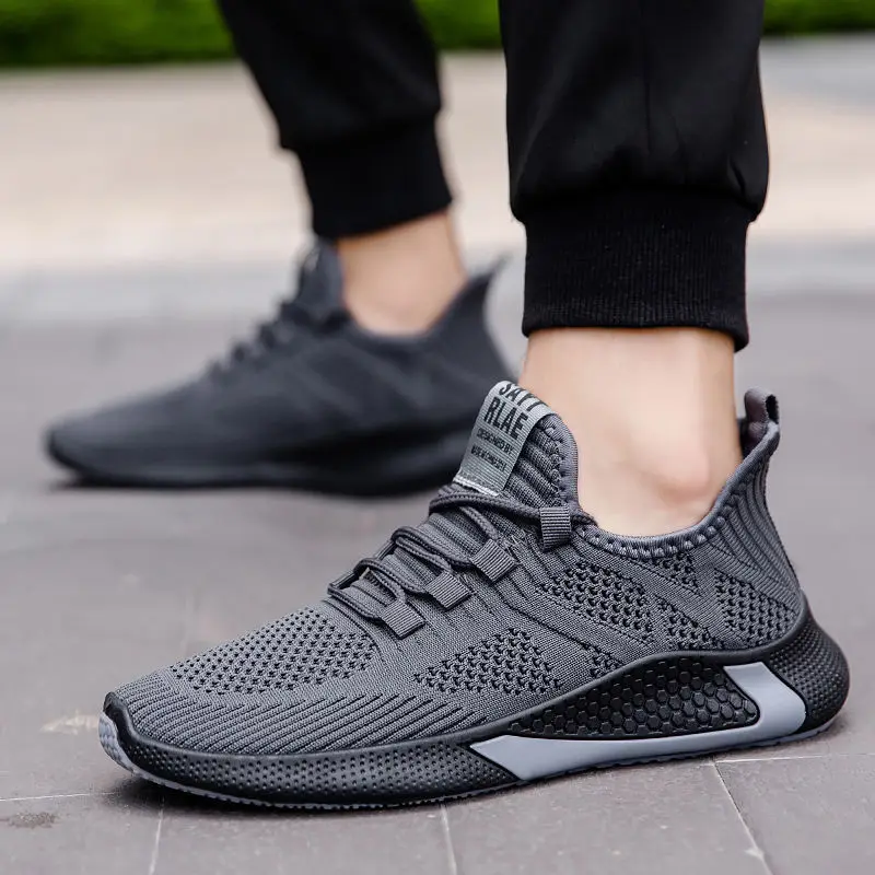 Breathable Mesh Casual Shoes Black White Platform Shoes Fash