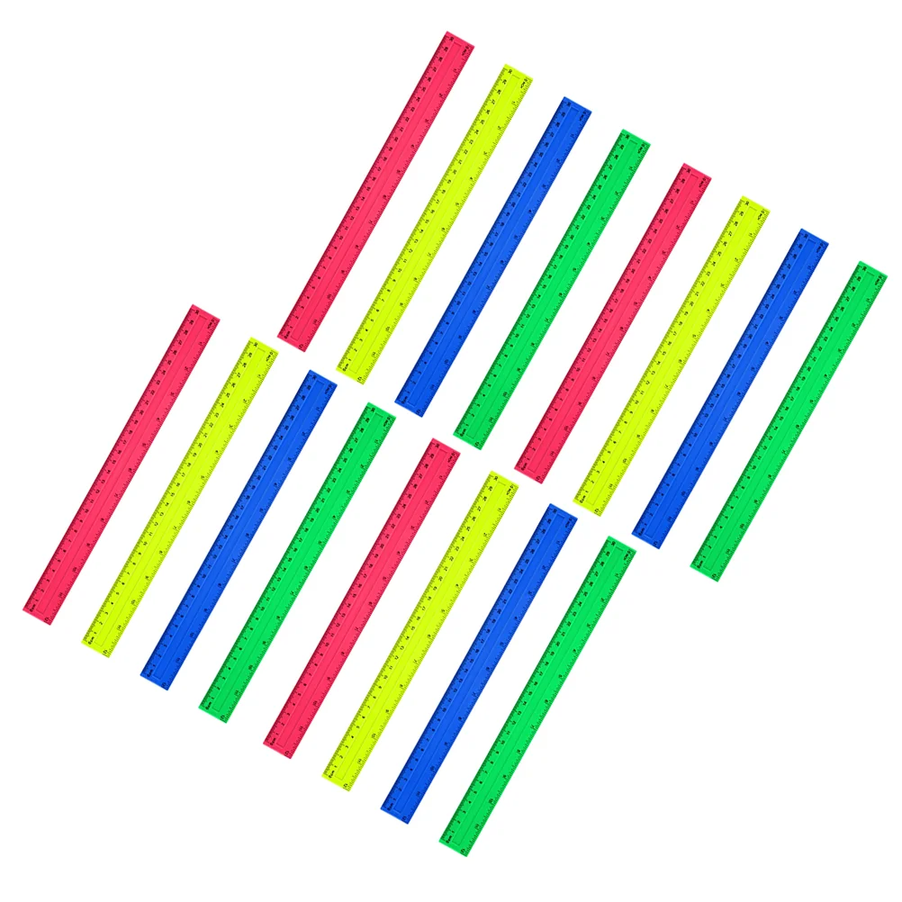 

Пластиковые прямые линейки, 12 дюймов, 16 шт., линейки, измерительные инструменты для школы
