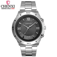 fashion creative chenxi 027c men quartz watch innovation roman numerals dial male wristwatch precision steel strap man watches