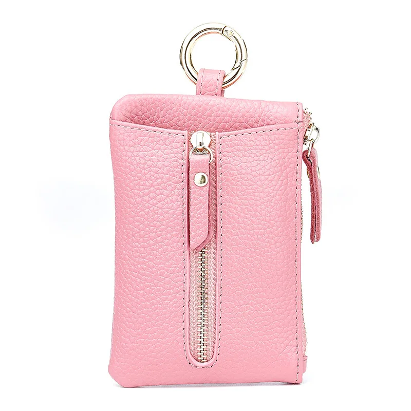 New Ladies Leather Key Case Small Coin Purse Fashion Multifunctional Key Leather Zipper Card Holder For Men