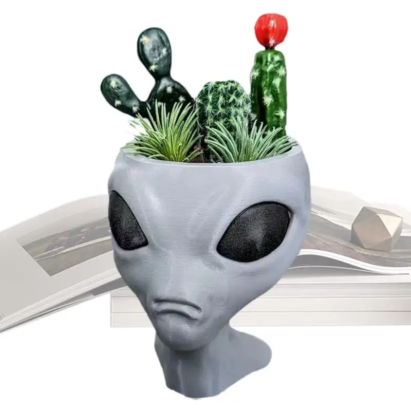 

Resin Pots For Plants Alien Face Eye-Catching Planters Resin Flower Pots Garden Ornaments For Garden Courtyard Corridor Balcony