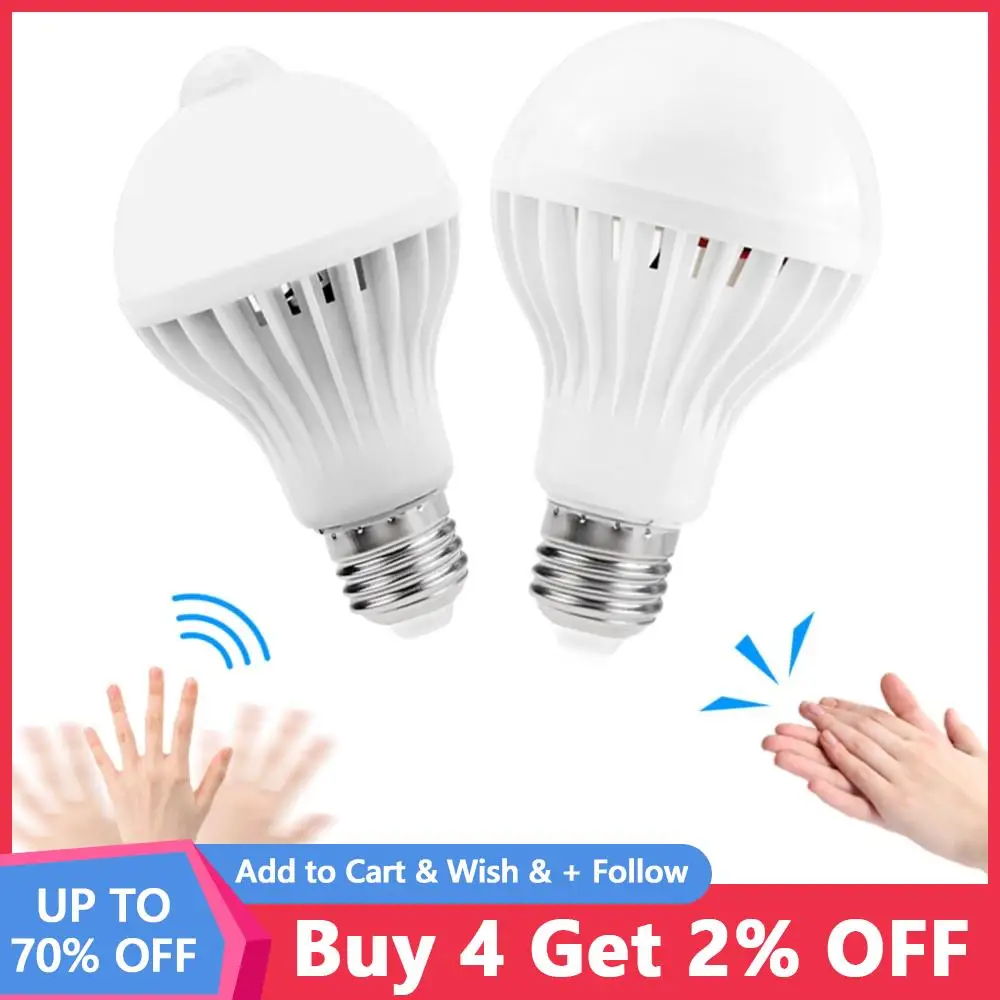 

Smart Sensor E27 Lamp PIR LED Bulb AC 85-265V Sound Sensor Bulb 3W 5W 7W 9W 12W Induction Stair Hallway Infrared Motion Light