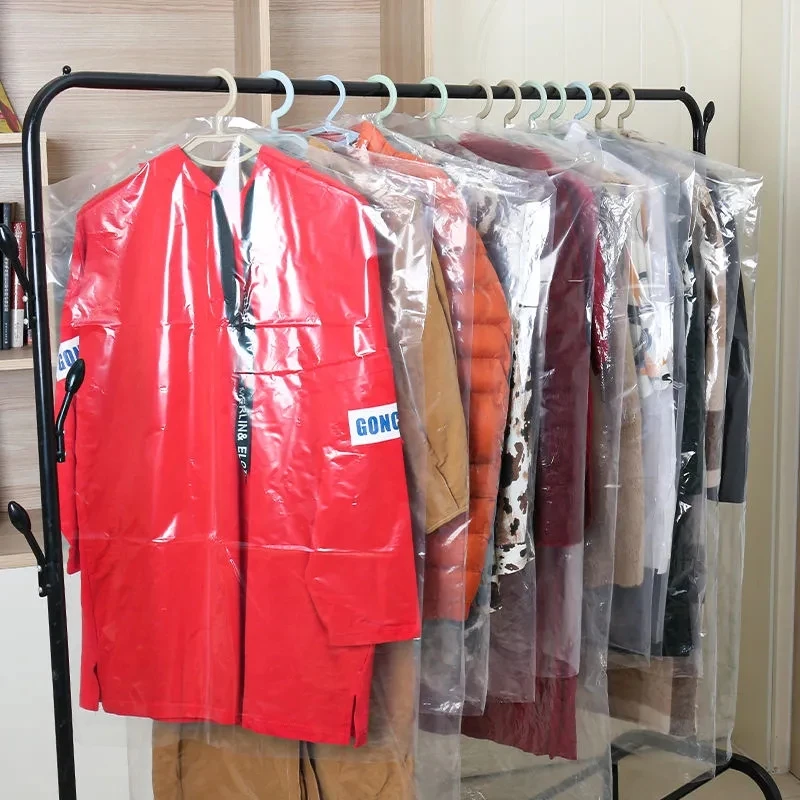 

20 Psc Transparent Clothing Dust Cover Storage Hanging Bag Home Coat Suit Storage Bag Four Seasons Dry Cleaning Shop Dust Cover