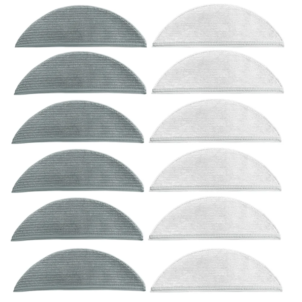 

12PCS Cleaning Mop Cloth Gray and White Washable Cloth Sweeping Robot Replacement Accessories for Lydsto R1