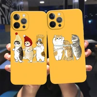 funny cartoon cat phone case for iphone 11 12 pro max 13 xr xs x 8 7 se 2020 plus 13 mini cute animal pattern soft tpu case