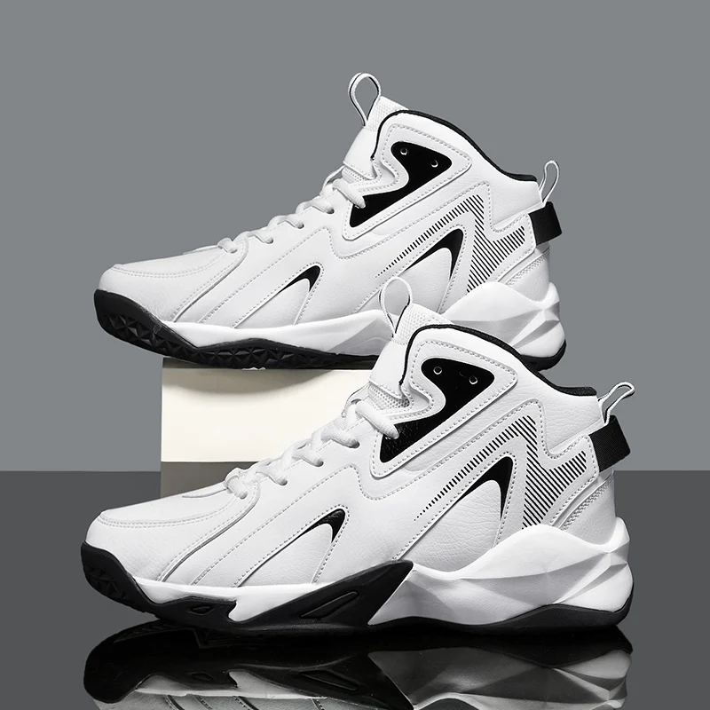 New High-top Basketball Shoes Men Outdoor Sneakers Men Wear Resistant Air Cushioning Shoes Breathable Sport Shoes Unisex