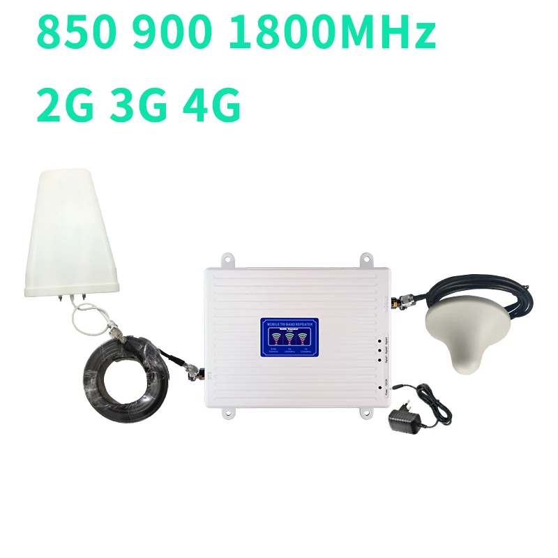 Усилитель сотового телефона 2G 3G 4G GSM DCS WCDMA 850 900 1800 МГц трехдиапазонный усилитель