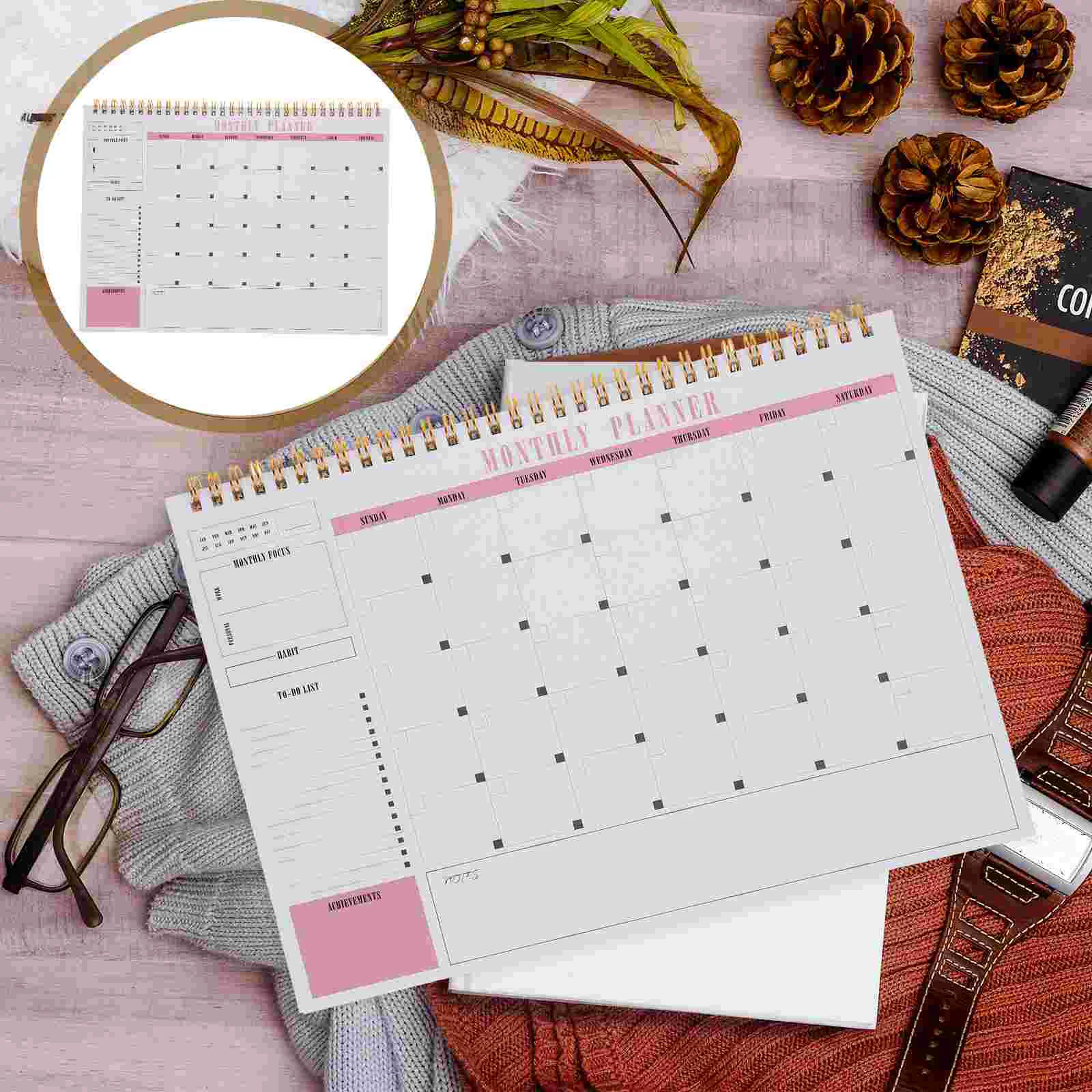 

De Adviento Maquillaje Agenda Book Delicate Planner Notebook Desk Notepad Yearly Schedule Planning Work