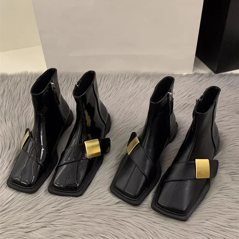 Ботильоны женские на платформе с квадратным носком