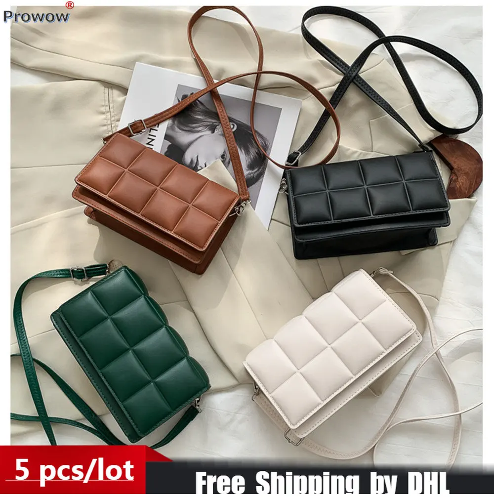 

Checkered Women Cross Body Bag Casual Shoulder Package Simple Small Square Purse 2022 Solid Lady Messenger Bolsos Wholesale 8524