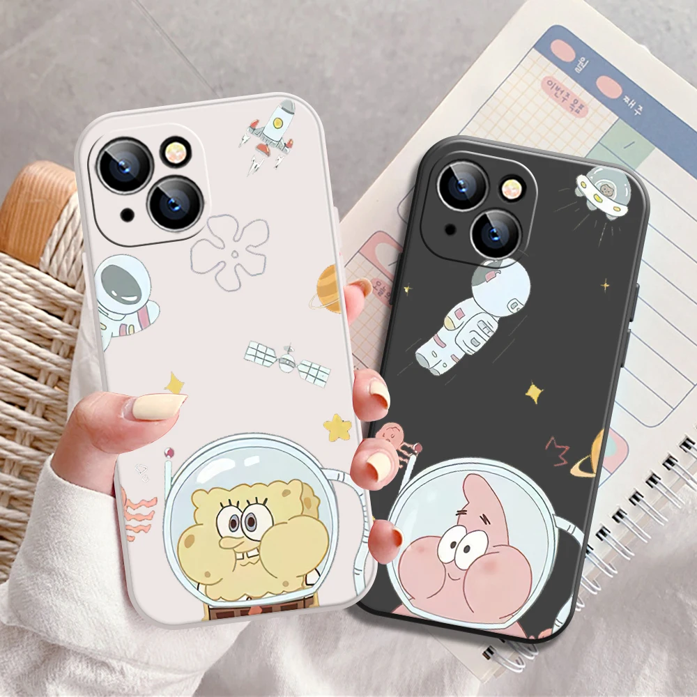 

Phone Case For iPhone 11 12 13 Pro Max 12 13 Mini X XR XS Max 7 8 Plus 6S 6 Plus SE 2020 Cute Astronaut Bob Star Silicone Cover