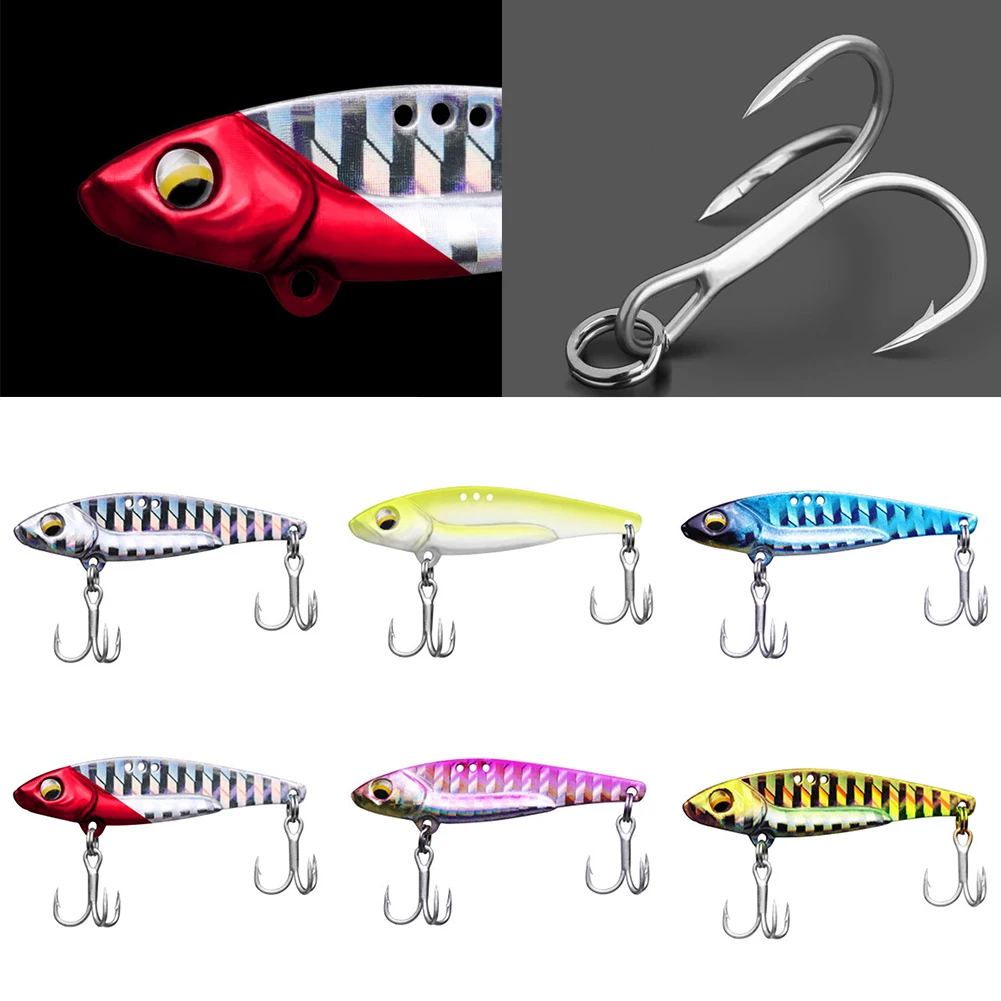 

Lure Sinking Metal VIB Lure Hard Bait 2 Treble Sharp Hook 5g - 21g 6 Color Wobber Fishing Tackle Metal Bait Fishing Accs