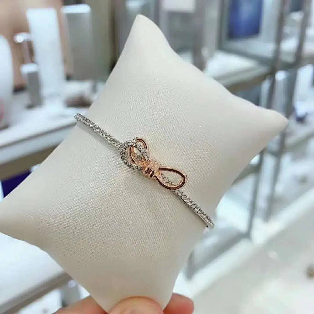 

2019 Высококачественный новый браслет с бантом двух цветов Простой Регулируемый Женский Модный Ювелирный изделие отправляется влюбленным романтический подарок