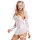 Женское нижнее белье для интима, свадебный костюм невесты, экзотические костюмы для женщин, белое мини-платье с поясом для ног, комплект одежды