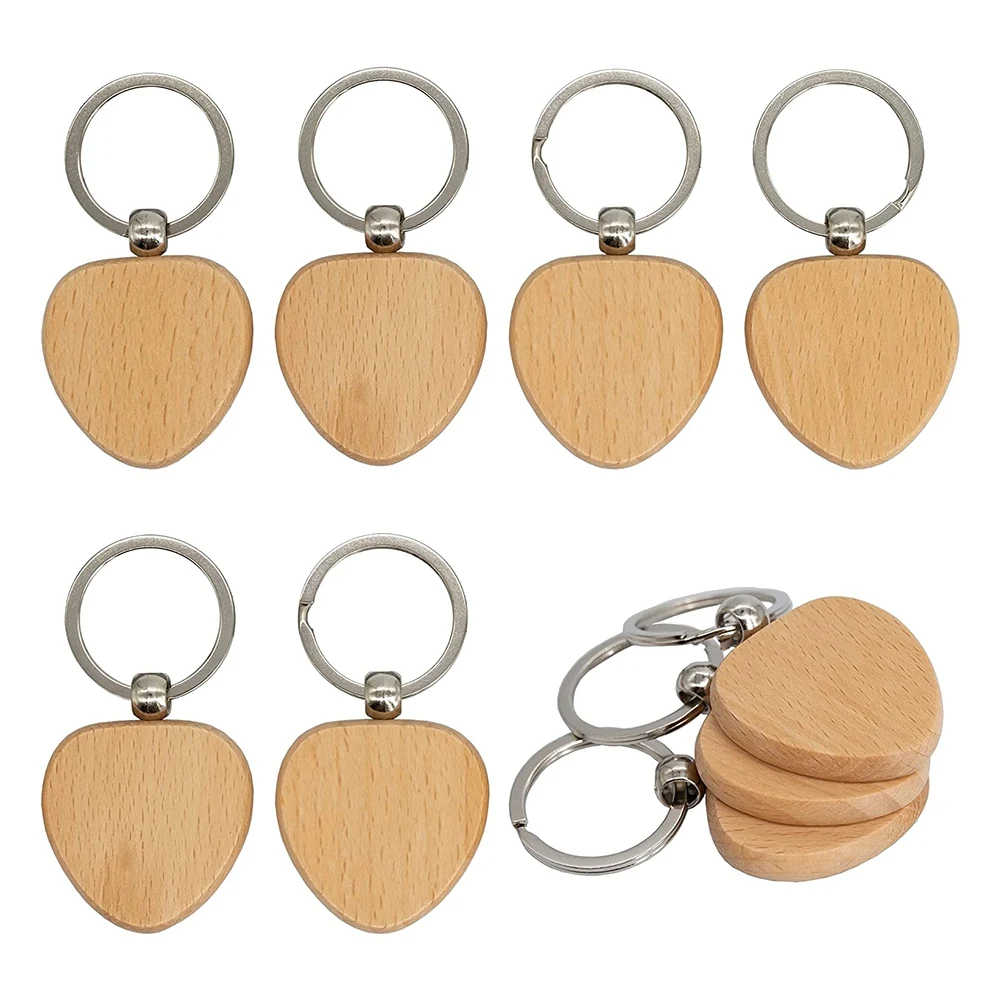 

Blank Wooden Keychain Wooden Keychain Keyring Keychain Personalized EDC or Best Gift Craft (Heart, 20 Pack)