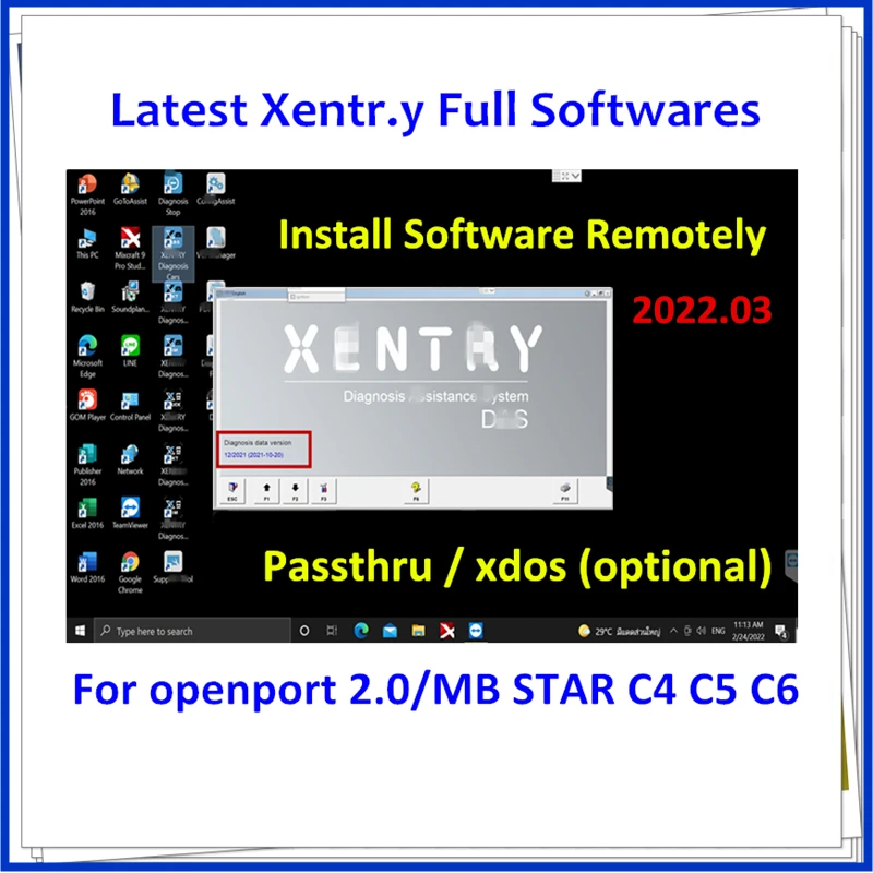 Newest Xentry 2022.03 Full Software Free Remote Install Activate Work for Auto Diagnostic Tool MB STAR SD C4 C5 C6 Openport 2.0