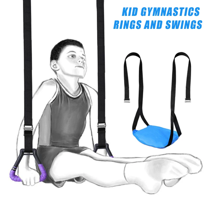 Gymnastics Rings Kid Non-Slip Olympic Gym Rings With Swing Adjustable Straps Pull-up Workout Gymnastics Fitness Equipment Home images - 6