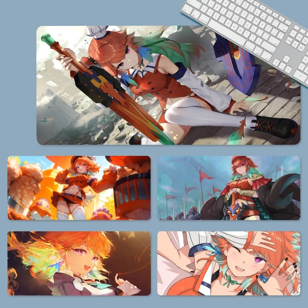 Коврик для мыши в стиле аниме Hololive Girl Takanashi Kiara большой игровой коврик утолщенный