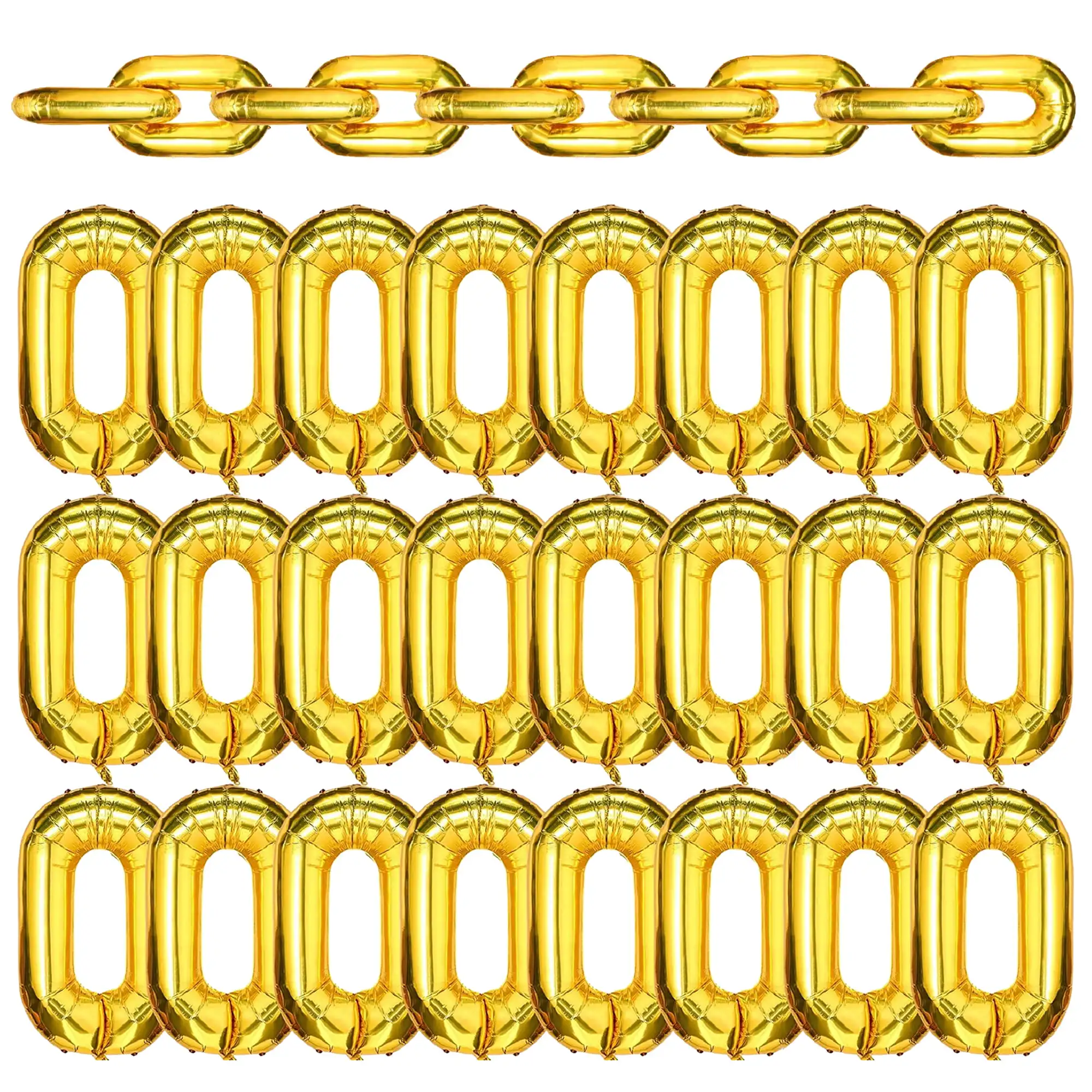 

Cheereveal Golden Chain Balloon Kit Number 0 Foil Balloons for Hip Hop Rock Music Theme Birthday Party Decoration Supplies