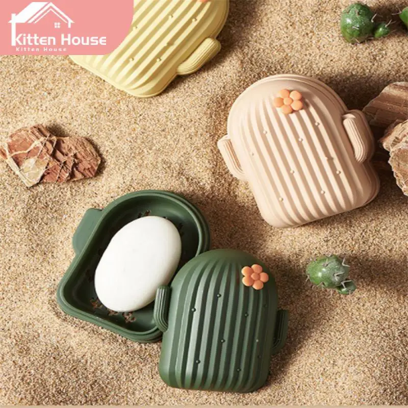 

Common For Travel Dormitories Cactus Soap Box Drainage Convenient With Cover Lovely Shower Room Soap Box Cartoonish
