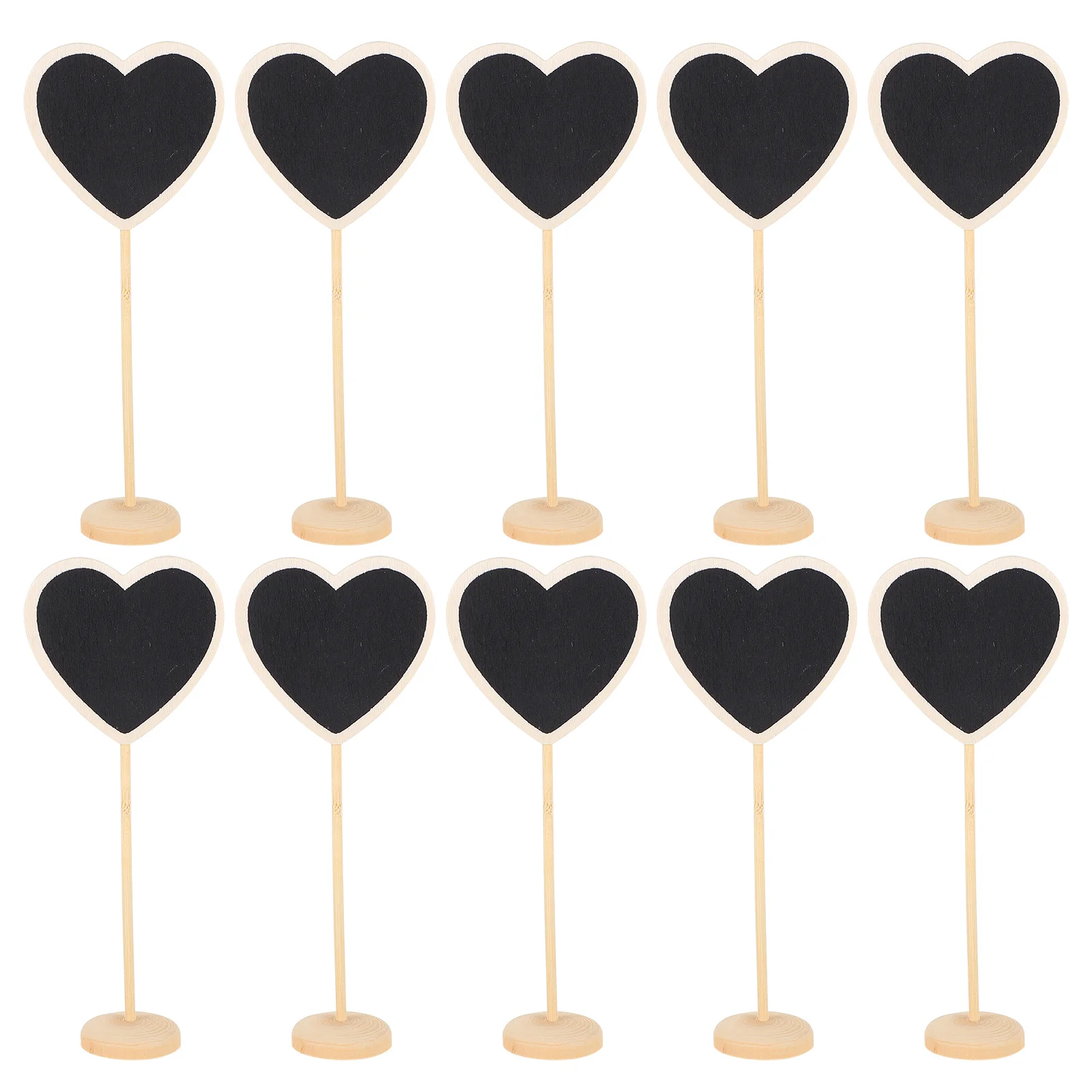 

10pcs Heart Plates Ceramic Plates Chalkboard Name Plate