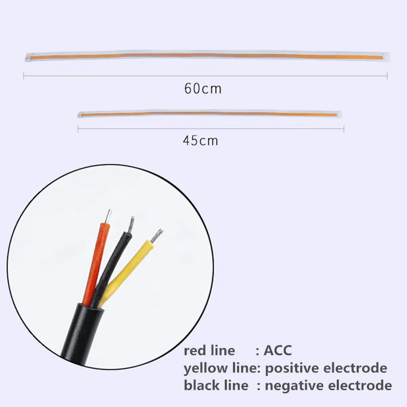 2 шт. Автомобильные светодиодные ленты для дневных ходовых огней 12 В - купить по