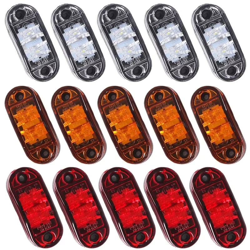 

2 LED Side Warning Lights for Car Truck Trailer Width Lamp Signal Lights Side Yellow Red White Marker Lamp 12V 24V