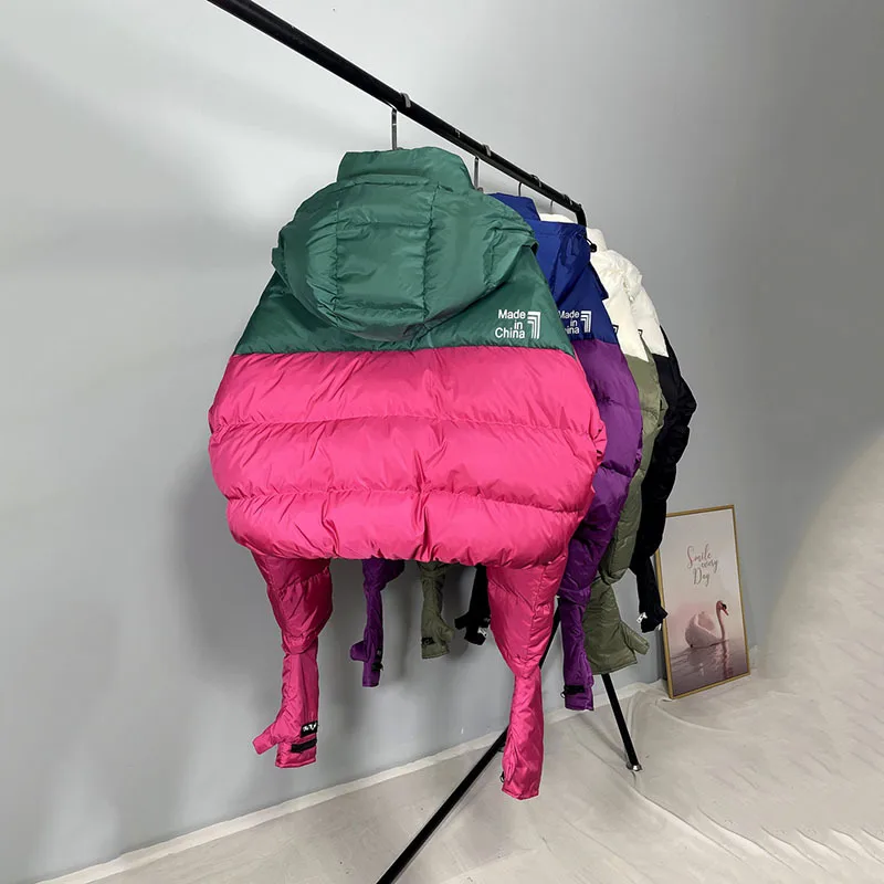 Женская зимняя куртка на белом утином пуху 2022 Модная парка женская утепленная