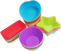 40 pack silicone cups baking molds reusable non stick silicone cupcake baking cups silicone cupcake liners for baking