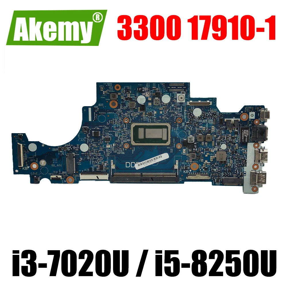 

For DELL 3300 Laptop motherboard i3-7020U i5-8250U CPU with CN-0RV5W4 CN-0CMRW8 Notebook mainboard 17910-1