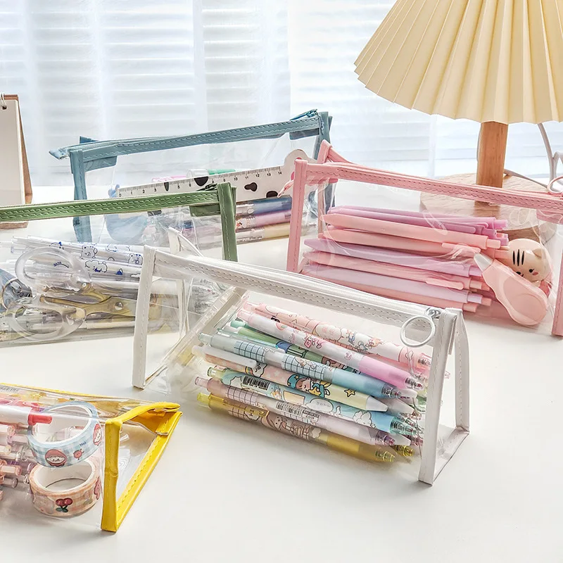 

Transparent Pencil Case Mesh Pencil Bag For Kids Girls Gift Office School Supplies Kawaii Stationery Nylon Pencilcase