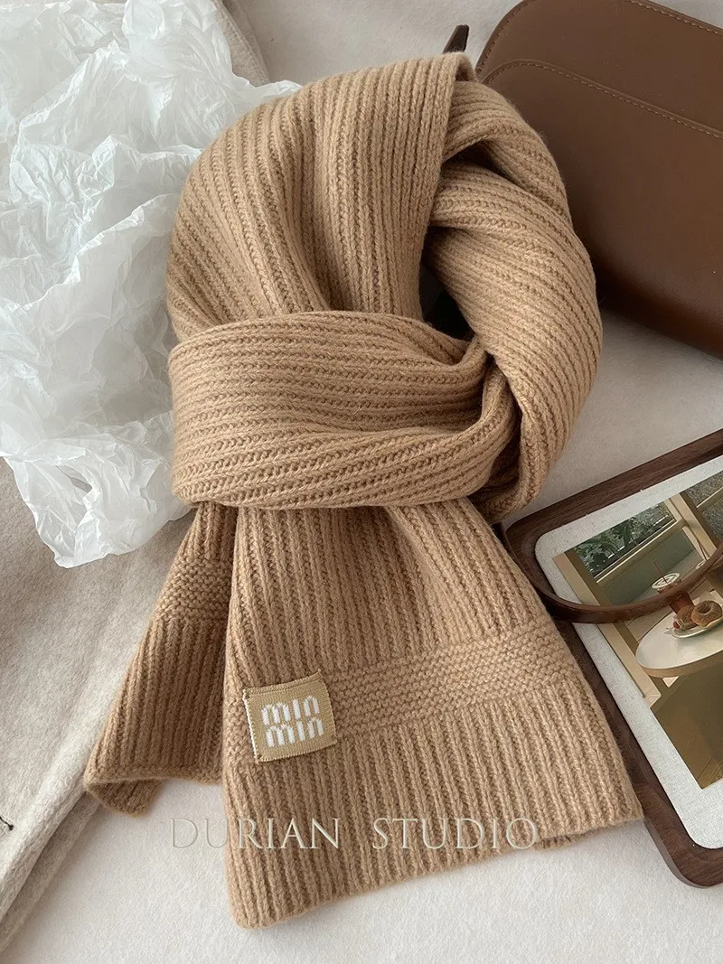 2024 новая корейская версия ангоры красный мягкий восковой вязаный шарф высокого